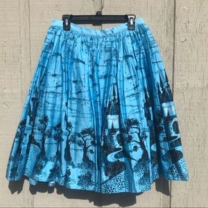 Pinup couture blue castle print Jenny skirt size L